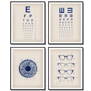 4 Optometry Art Vintage Science Art Medical Art Ophthalmology Poster Human Eye Art Eye Check Table Eye Clinic Wall Decor