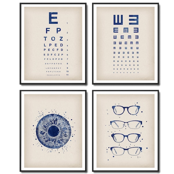 4 Optometry Art Vintage Science Art Medical Art Ophthalmology Poster Human Eye Art Eye Check Table Eye Clinic Wall Decor