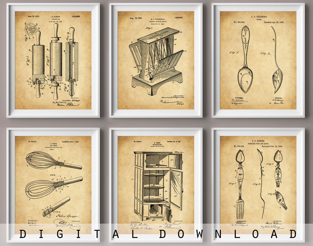 Kitchen Patent Art Prints: Canteen, Cookhouse Decor (digital Download ...