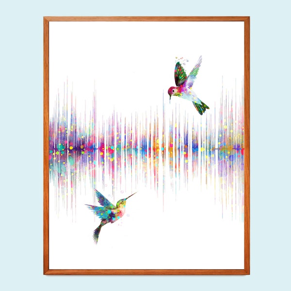 Audiowave and Bird Art Sound Art Audiology Art Hearing Art Medical Art Audiologist Gift Audiometrist Gift Otologist Gift Ear Clinic Decor