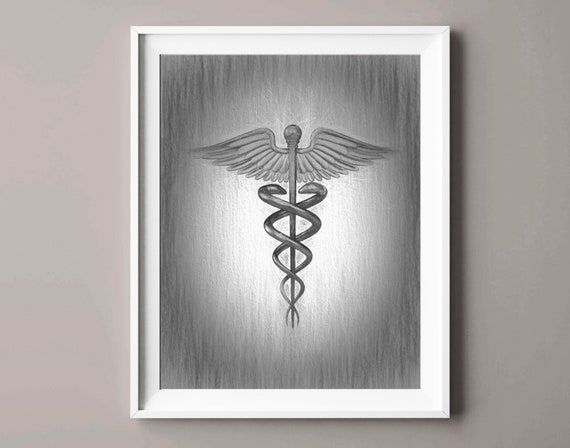 Caduceus Medical Symbol Sketch Stock Vector - Illustration of concept,  hospital: 227758684