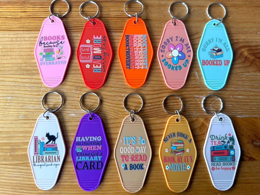 Reading Keychains Book-themed Motel Key Keychains Reading Book Lovers Colorful Gift Ideas ...