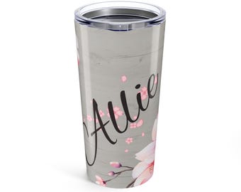 Floral Tumbler: 20oz Stainless Steel Travel Mug, Eco-Friendly Drinkware