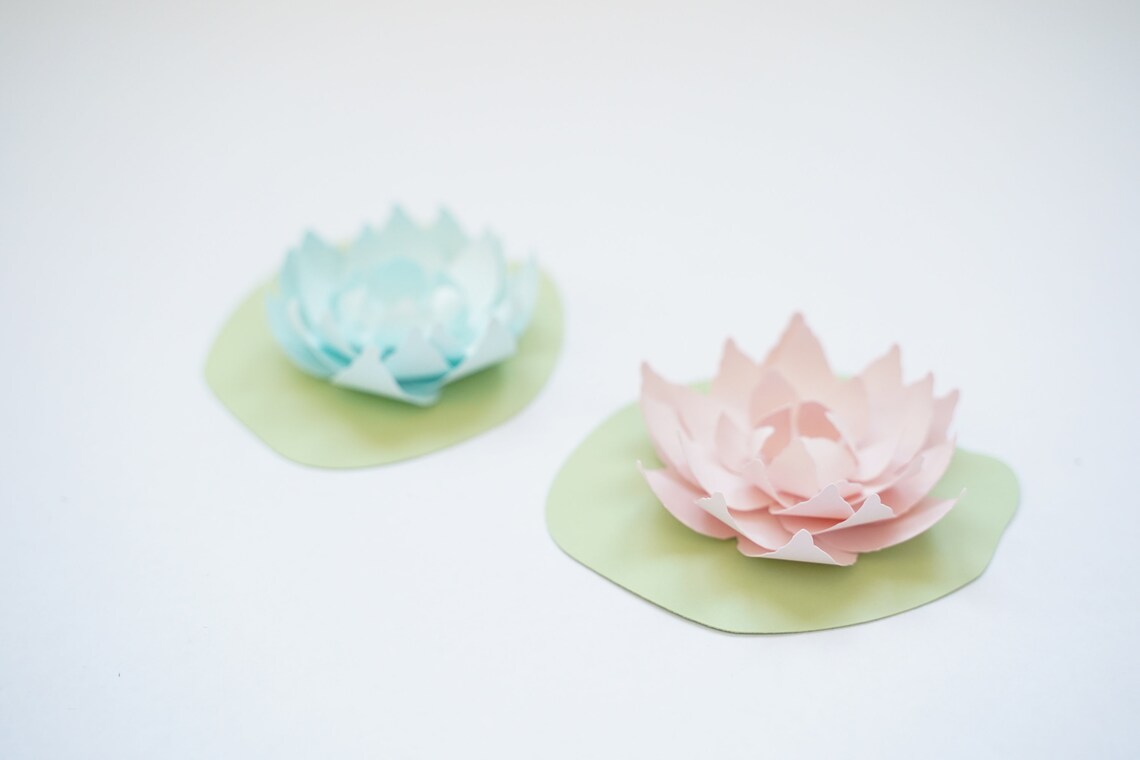 Water Lily Paper Flower Template SVG Cut Files and PDF Etsy