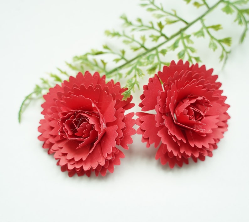 Carnation Paper Flower Template SVG Cut Files and PDF Etsy