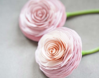 Layered Ranunculus Paper Flower Template - SVG cut files and PDF printable pattern