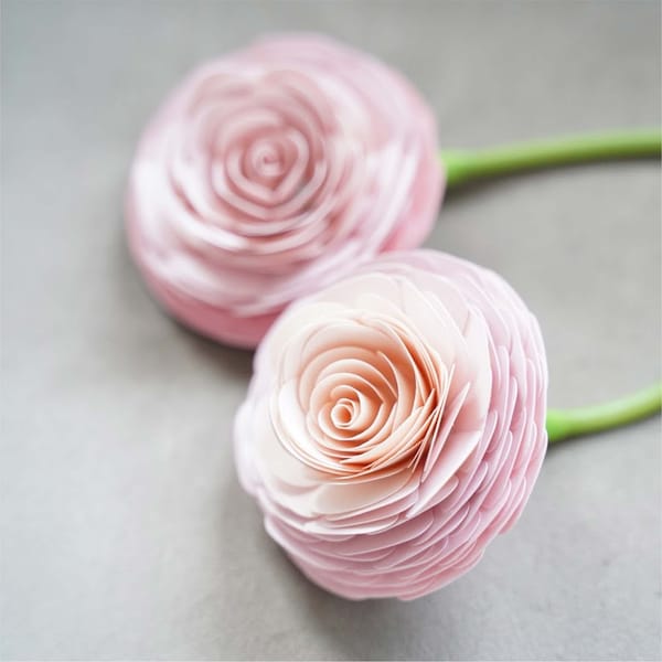 Layered Ranunculus Paper Flower Template - SVG cut files and PDF printable pattern
