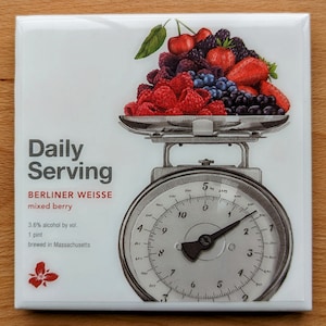 Craft Beer Label Coaster - Trillium Brewing Company - Daily Serving - Mixed Berry