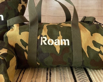 ROAM Duffle bag - Made of a favorite camo canvas that will wear into a vintage look - 12 Oz. 100% Canvas - Travel - Exploring - Adventuring