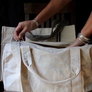 WANDER Overnight Bag 12 oz. Canvas with removable strap in beautiful natural canvas. See the OSITO Bag for matching set.