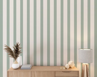 Light Green Color Striped Wall Paper, Peel and Stick Wallpaper For Bedroom,Removable and Self-adhesive Wallpaper, Geometric Wallpapers