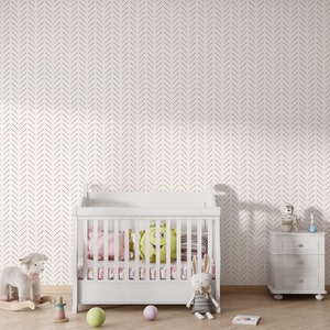 Modern delicate herringbone wallpaper in customized color, Scandinavian design, removable peel and stick wallpaper, nonwoven wallpaper