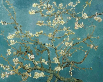 Mural de pared Tappete Van Gogh, flores de flor de almendro de Vincent representadas papeles de pared del despertar, papel tapiz de pintura al óleo Peel and Stick