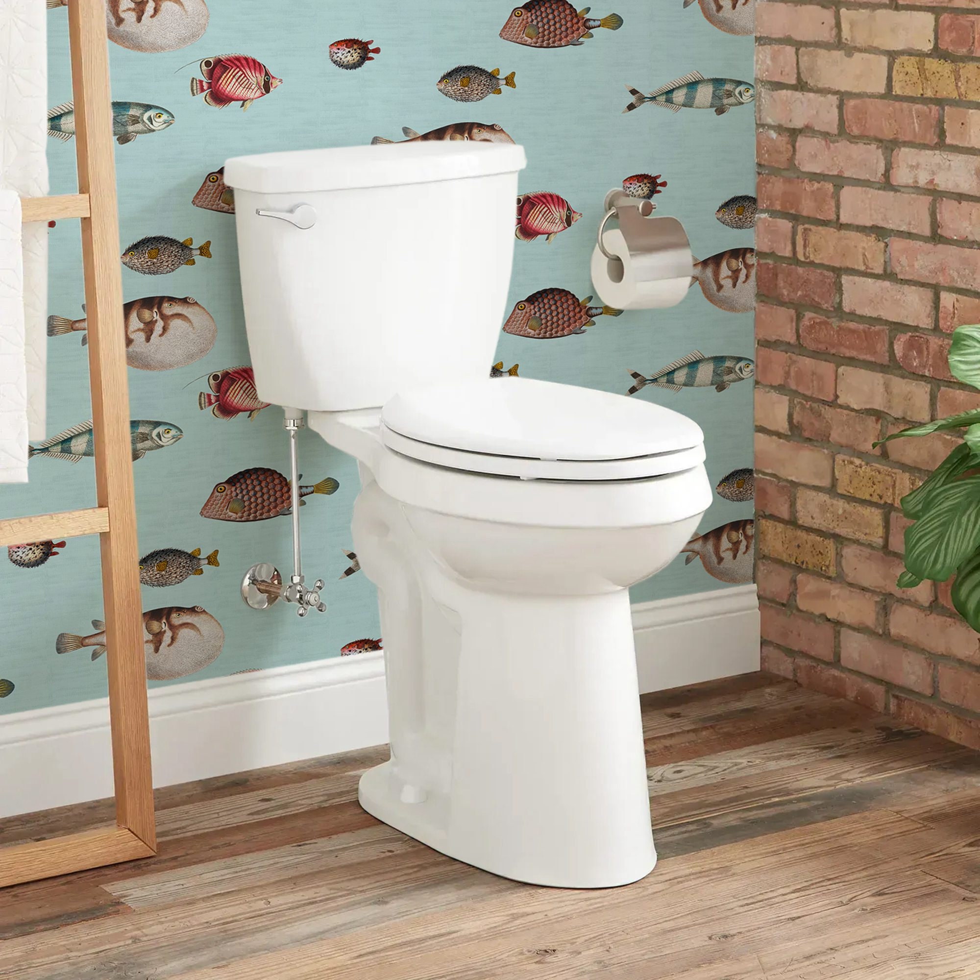 Tropical Fish Wallpaper for Beach House in Blue Balloonfish - Etsy