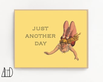 Funny Office Acrobat Print: Vintage Humor Work Wall Art