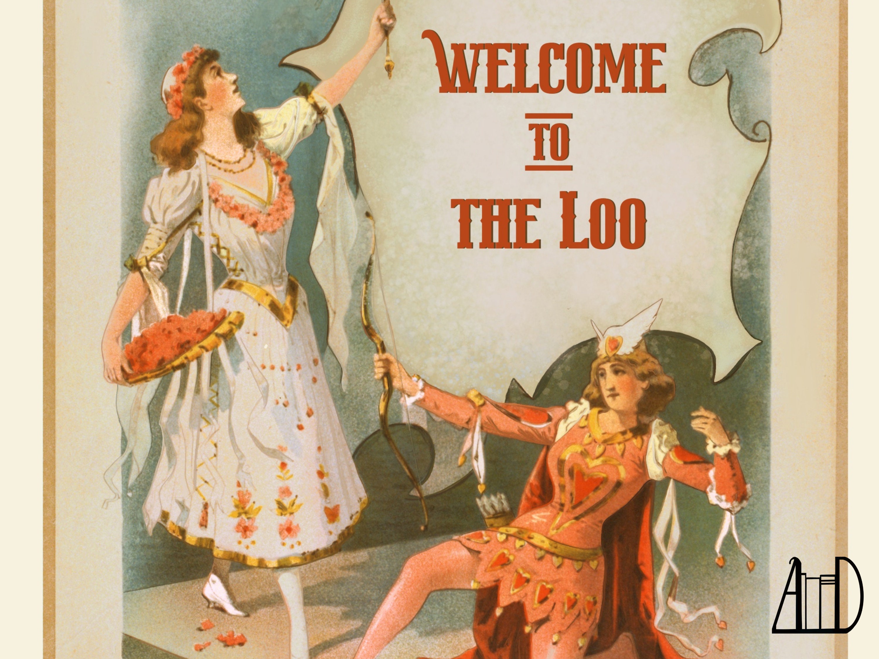 Victorian Bathroom Welcome Sign, Vintage Aesthetic Eclectic Decor, Powder Room Wall Art, Guest ...