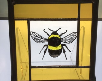 Stained Glass Bee Panel