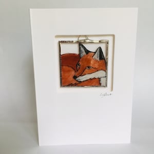 Carte renard vitrail
