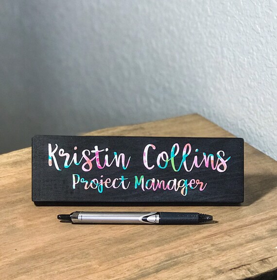 Custom Wooden Desk Name Plate Etsy