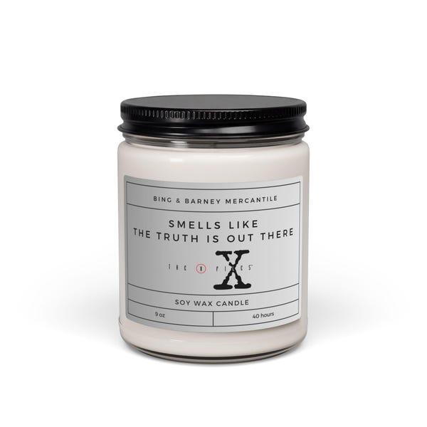 X-Files Mulder Scully jaren 90 The Truth Is Out There kaars, tv-showdecor, popcultuurcadeau, paranormale fan, Mystery Lover Home Fragrance,