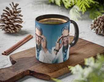 Jeff Goldblum Jazz Colorful Mugs, 11oz Jurassic Gen X 1980s Classic