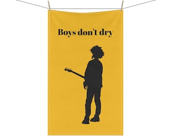 The Cure Retro Kitchen Tea Towel, 80s Boys Don't Cry Cotton/Poly, Dish Towel, Gift for Music Fans