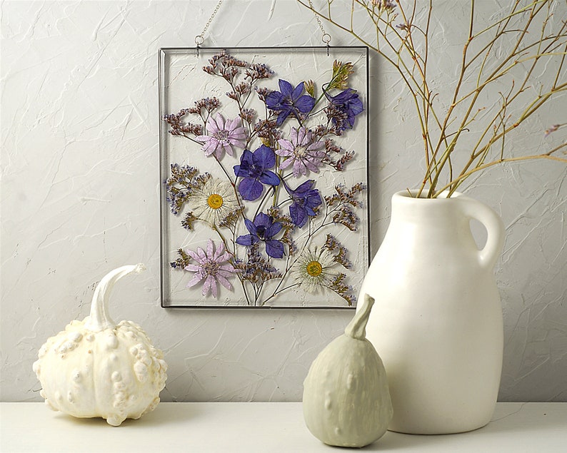 Pressed Flower Frame Botanical Wall Hanging Herbarium Frame Etsy