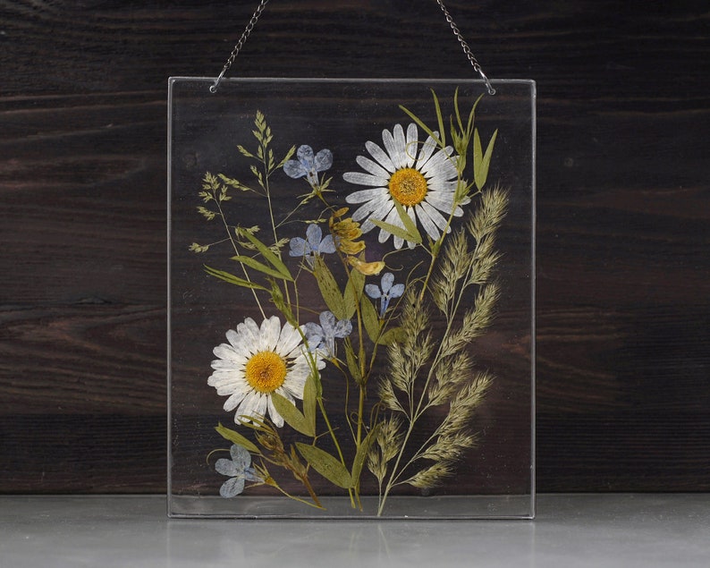 Pressed wildflowers in a frame preserved flowers in resin Etsy