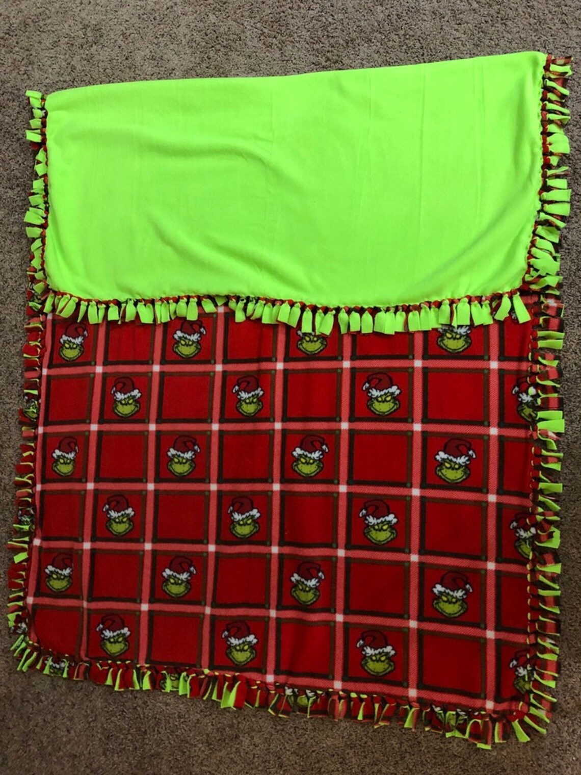 Grinch Christmas Blanket Grinch Decor Grinch Blanket Etsy