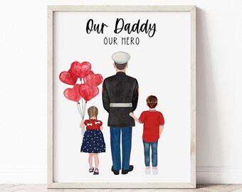 Marines Geschenk, Marines Abschlussgeschenk, Marines Ruhestand Geschenk, Marines Vater Geschenk, Marines Rang Geschenk, Geschenk von Kindern, Einsatzgeschenk