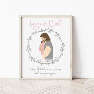 Jesus holding baby, miscarriage gift keepsake, miscarriage gift for friend, stillbirth gift, stillbirth art, stillbirth remembrance