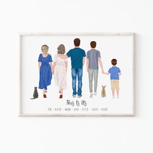 Retrato familiar personalizado, regalos para papá, regalos de cumpleaños para papá, regalo de Navidad para papá, regalo personalizado del Día del Padre, regalo para padres.