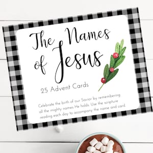 Advent Names of Jesus Cards, Advent Calendar for Kids Activities, Christmas Printables for Kids, Christmas Homeschool Printables