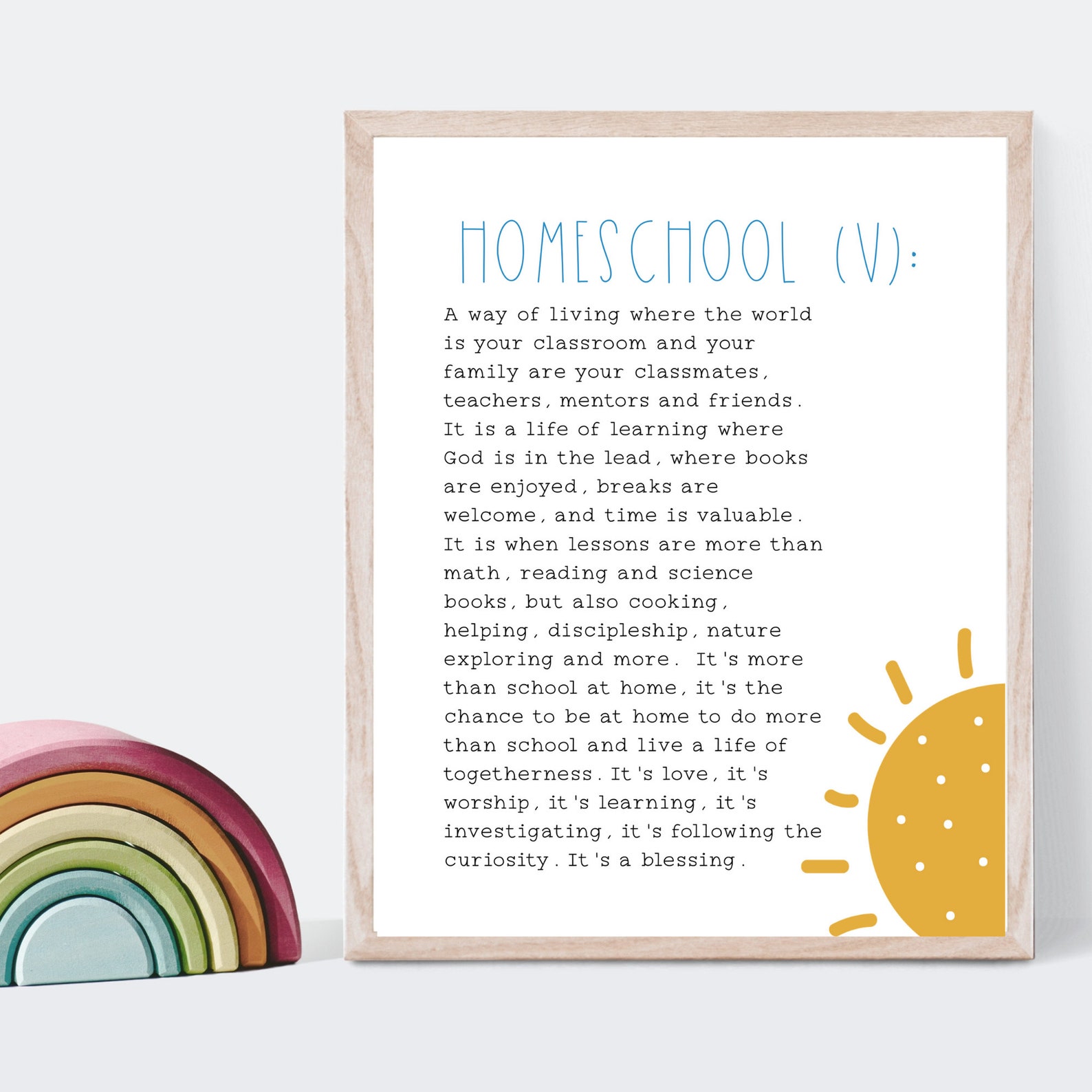 Homeschool Definition Homeschool Room Decor Homeschool Wall | Etsy