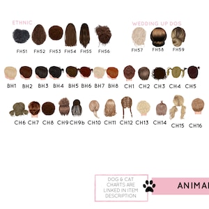 Puede incluir: Gr&aacute;fico de diferentes estilos de cabello y tonos de piel para crear avatares personalizados. El gr&aacute;fico est&aacute; etiquetado como "&Eacute;tnico" y "Recogidos de boda".