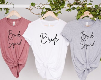 Bride Squad Shirts|Bride Team Shirts|Wedding Bridal Party Shirts|Bride to Be Shirt|Bride Shirts|Bridesmaids Shirts|Bachelorette Party Shirts