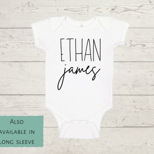 Personalized Baby Boy First & Middle Name Bodysuit| Custom Baby Boy Name Bodysuit| Unisex Baby Shower Gift| Custom Newborn Gift