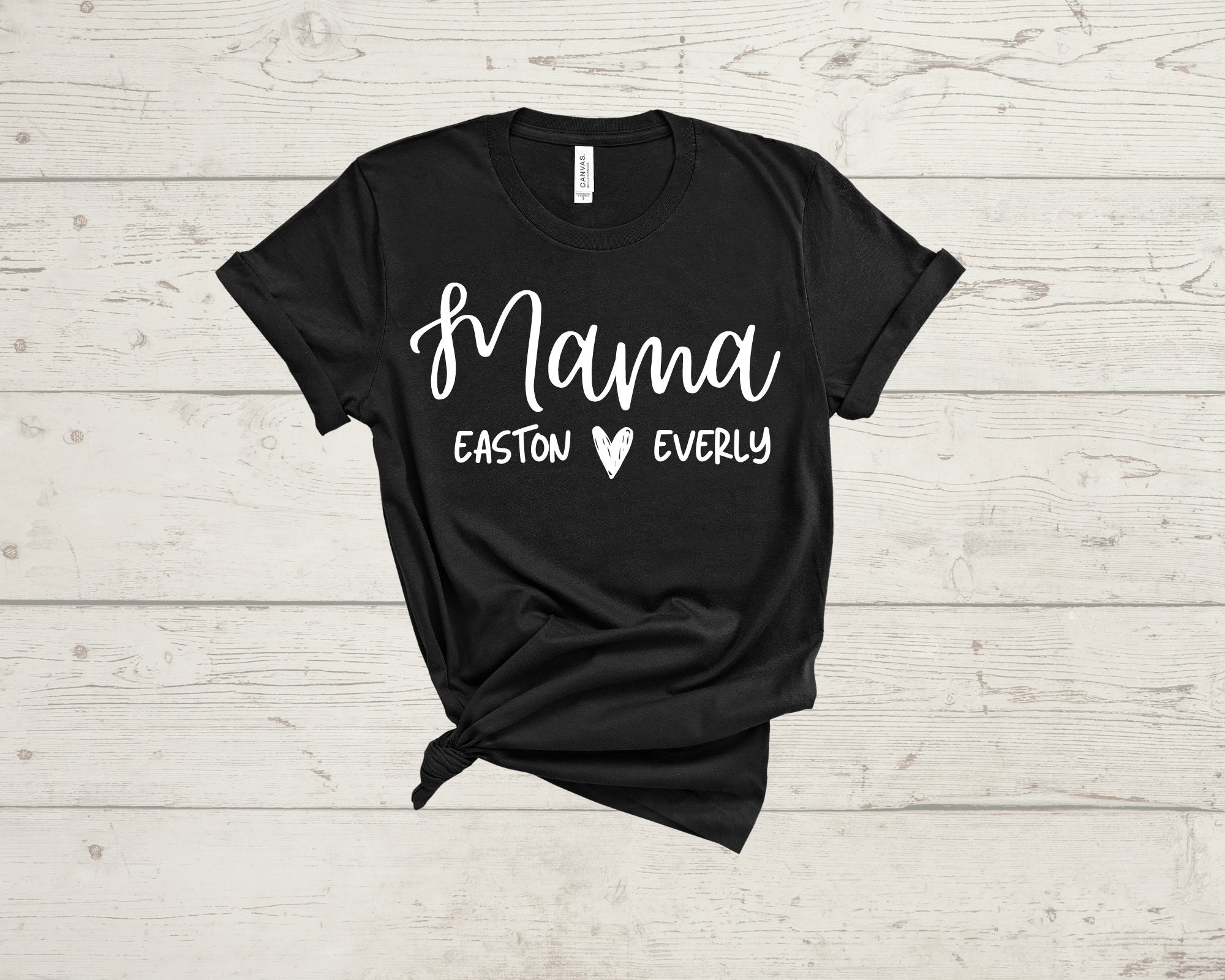 Custom Mama Shirt with Kid's Names Custom Mom Shirt with Etsy