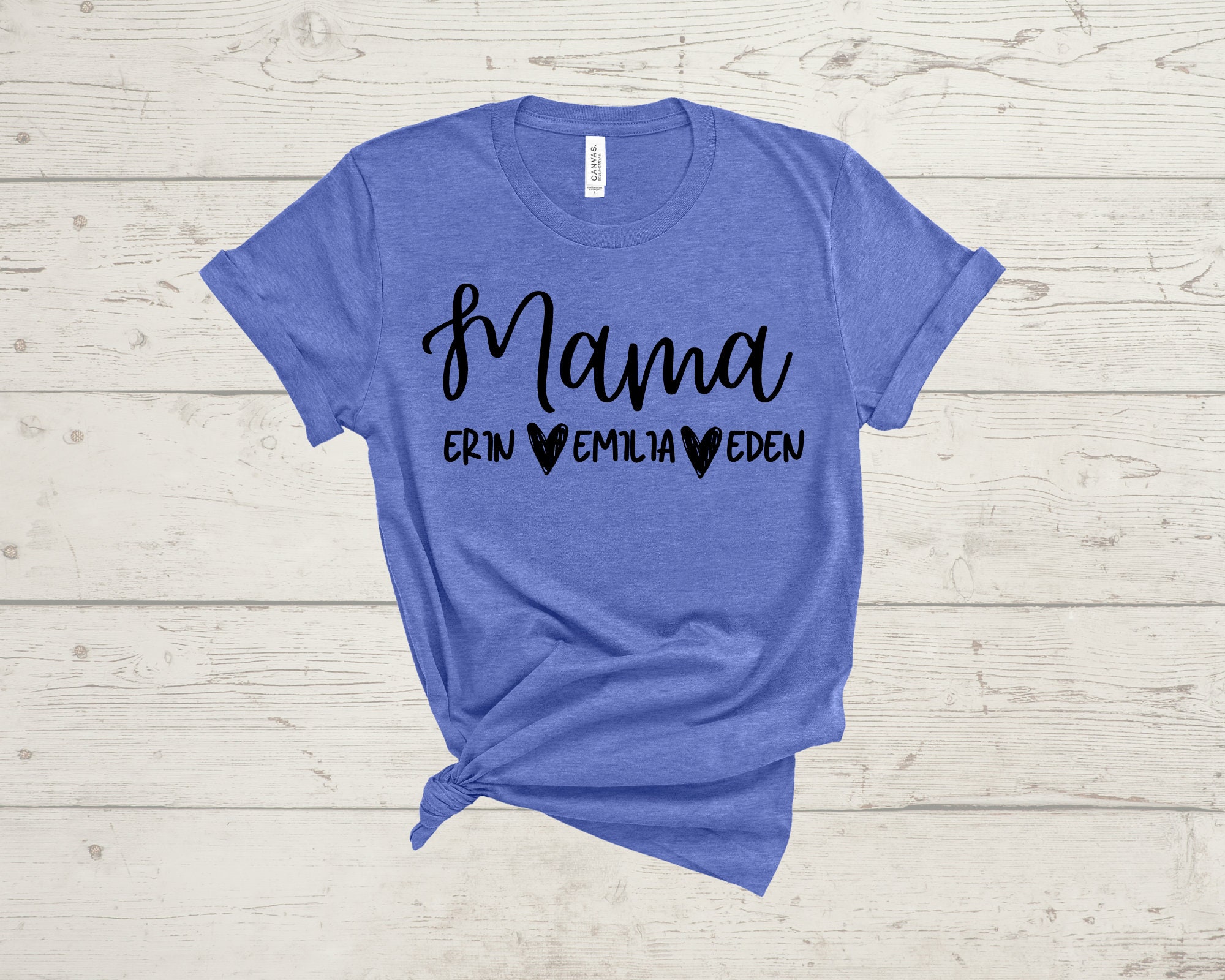 Custom Mama Shirt with Kid's Names Custom Mom Shirt with Etsy