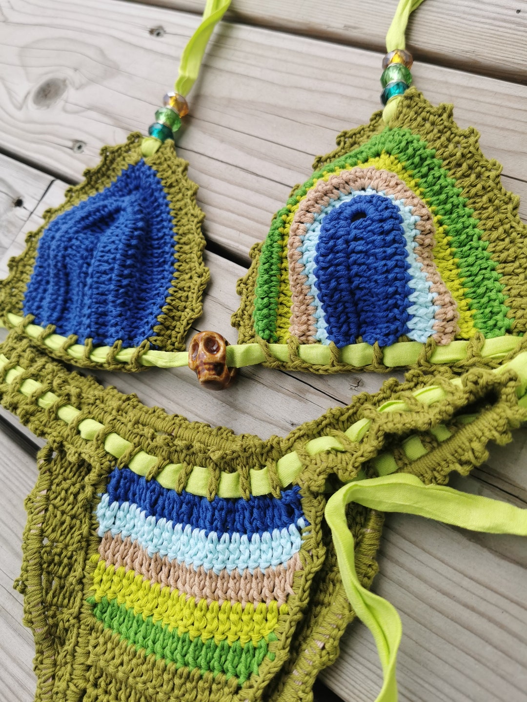 Crochet Explosion Crochet Bikini GREEN EXPLOSION/ Swimsuit - Etsy