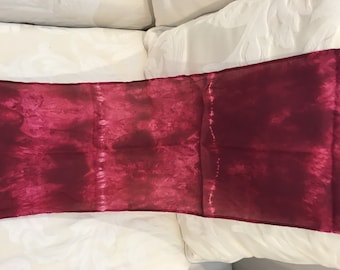 Burgundy color soft Silk scarf tie dye