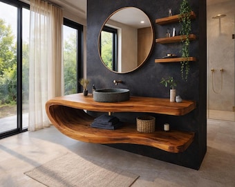 Kundenspezifische Badezimmer-Eitelkeit mit 3 passenden Regalen für Cristina