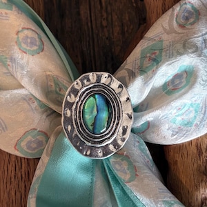 ウエスタンコンチョスカーフスライド | アワビ貝 | カウボーイ・カウガール | ワイルドラグリング