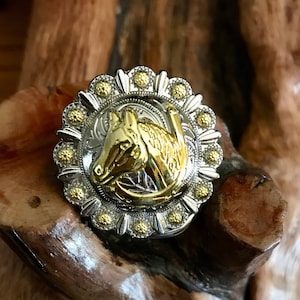 Horse head and concho berry Wild Rag Concho scarf slide