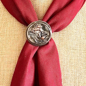 Scarf Slide | English Rose flower |  Pony | Bandana/ scarf slide