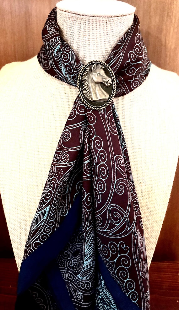 Handmade Horse Scarf Slide, Western Wild Rag Neckerchief Ring