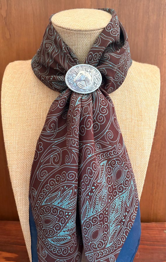 Western Bandana Slide | Wild Rag Scarf Slide | Horse Head Lucky