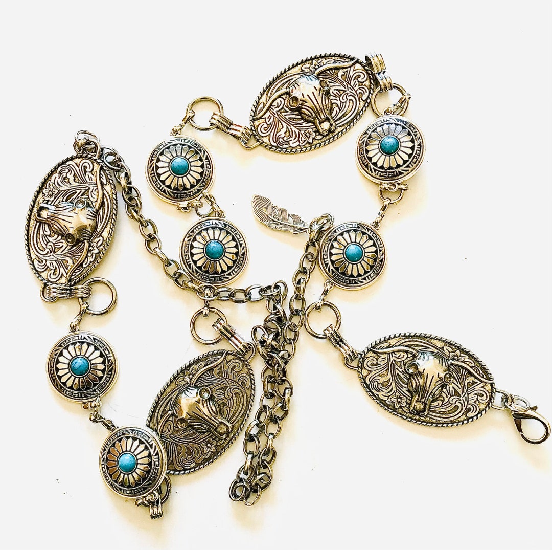 Western Style Metal Chain Belt main image 0