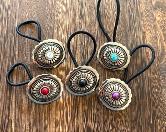 Silver Ponytail Holder Southwestern Pony Holder Hair Jewelry  display picture 1