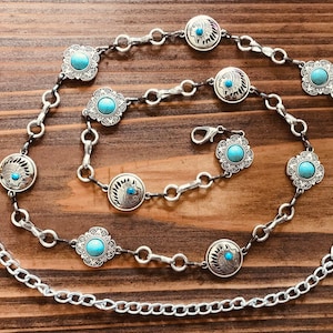 Navajo Chain Belt | Cowgirl chain belt - Silver link belt. Great NFR accessory!